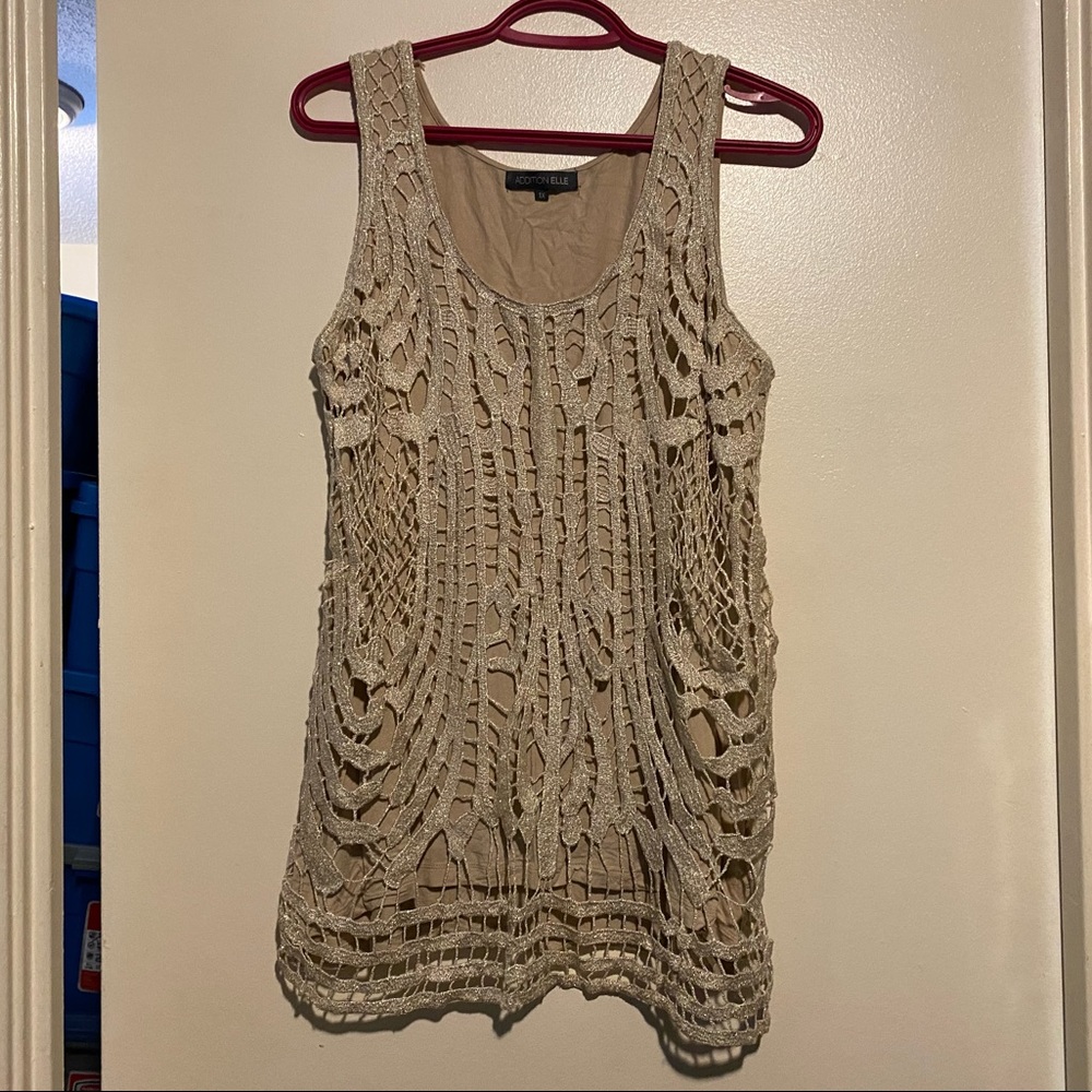 ADDITION ELLE GOLD ACCENT SLEEVELESS TOP